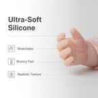 Boneca de Bebê Reborn de Silicone Sólido de 30 cm Olhos Abertos Lily Anne, Macacão Floral Rosa Incluído