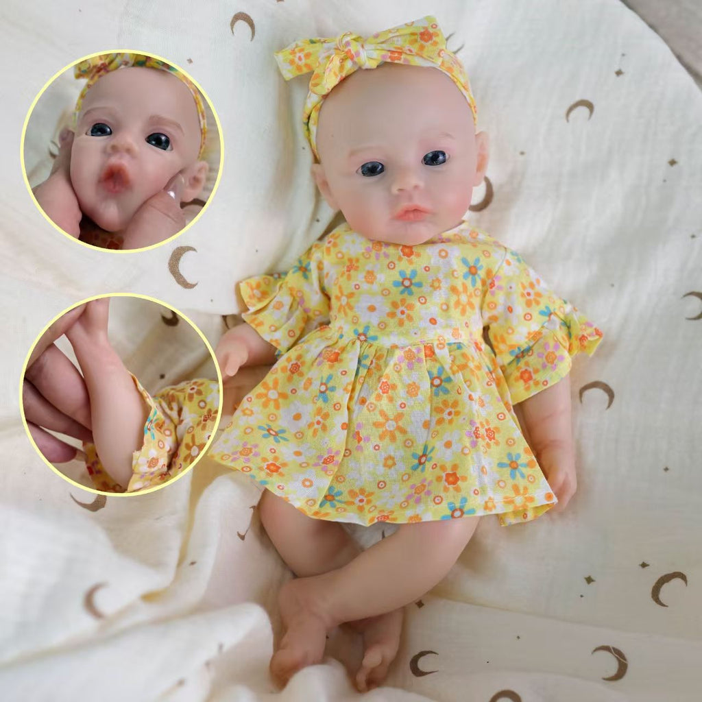 Lila Mae 30cm Full Solid Silicone Reborn Baby Doll ✨ Washable, Stretchable Limbs, Realistic Lifelike Skin