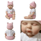 Boneca Reborn Sólida de Silicone de 30cm Froggy Mae com Membros Elásticos, Roupinha de Sapo Incluída