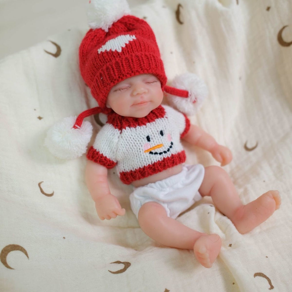 Snowball Noel 20cm Mini Full Solid Silicone Christmas Reborn Baby Doll