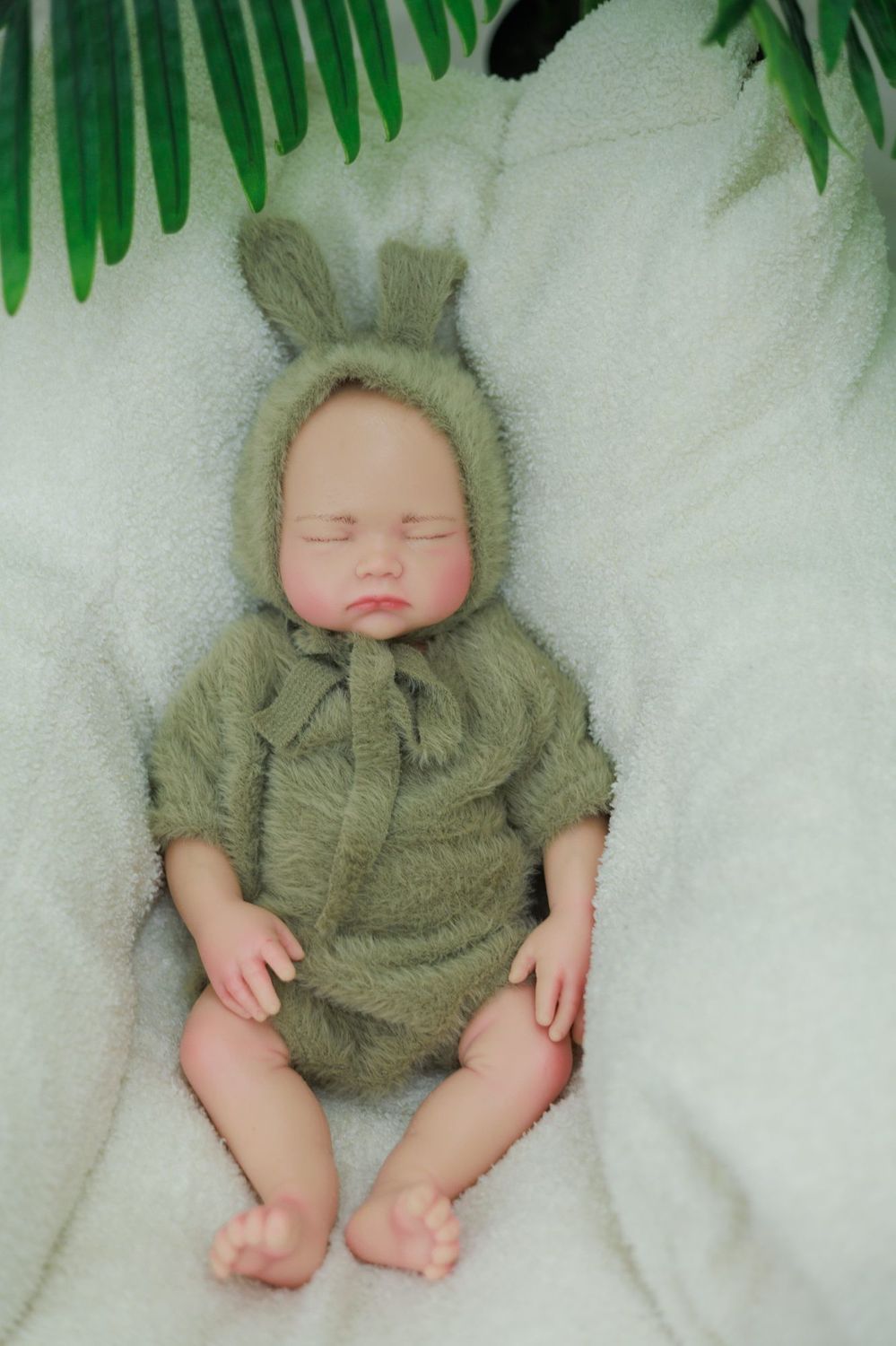 Lila - Fuzzy Ears Sleeping Reborn Baby Doll Girl