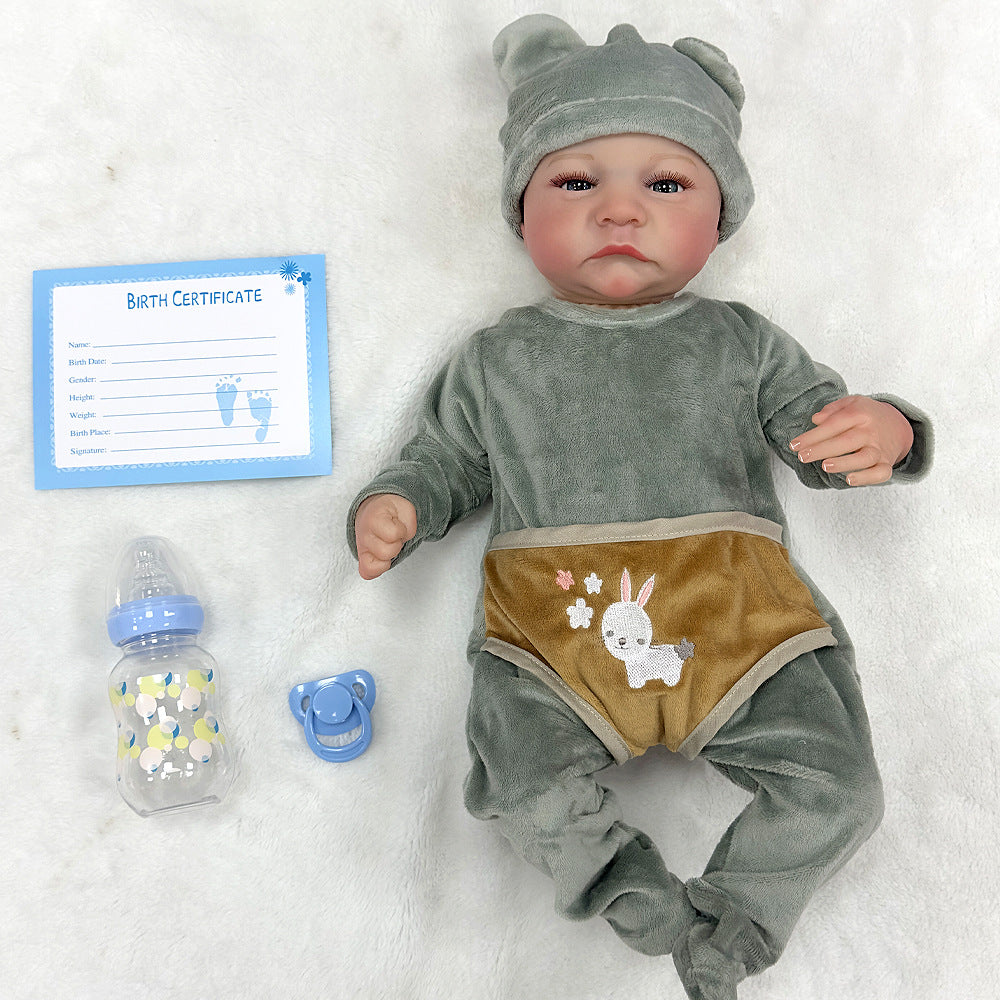 18 Inch Realistic Reborn Baby Doll Levi | Soft Silicone Lifelike Newborn Doll with Removable Bunny Outfit, 3D Simulated Skin & High Simulation Eyes, Gift for Kids & Collectors