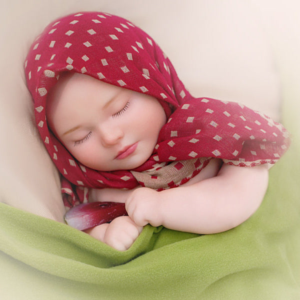 Watermelon Slumber 15.7inch Full Solid Silicone Sleeping Girl Reborn Baby Doll