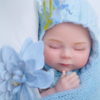 Boneca Bebê Reborn de Silicone Sólido Lullaby Blue 40 cm Menina Dormindo