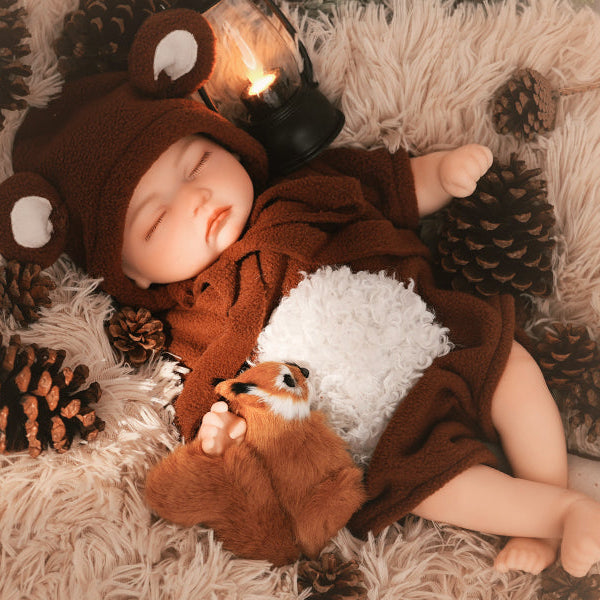 Barnaby Bear 15.7inch Full Solid Silicone Sleeping Boy Reborn Baby Doll