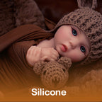 Boneca Bebê Reborn de Silicone Sólido Completo de 15,7 polegadas Koa Bear
