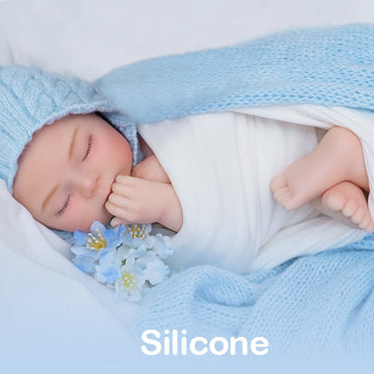 Lullaby Blue 15.7inch Full Solid Silicone Sleeping Girl Reborn Baby Doll