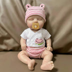 Boneca Reborn Sólida de Silicone de 30cm Froggy Mae com Membros Elásticos, Roupinha de Sapo Incluída