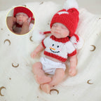 Boneca Reborn de Silicone Sólido Mini Completa Noel Bola de Neve 20cm de Natal