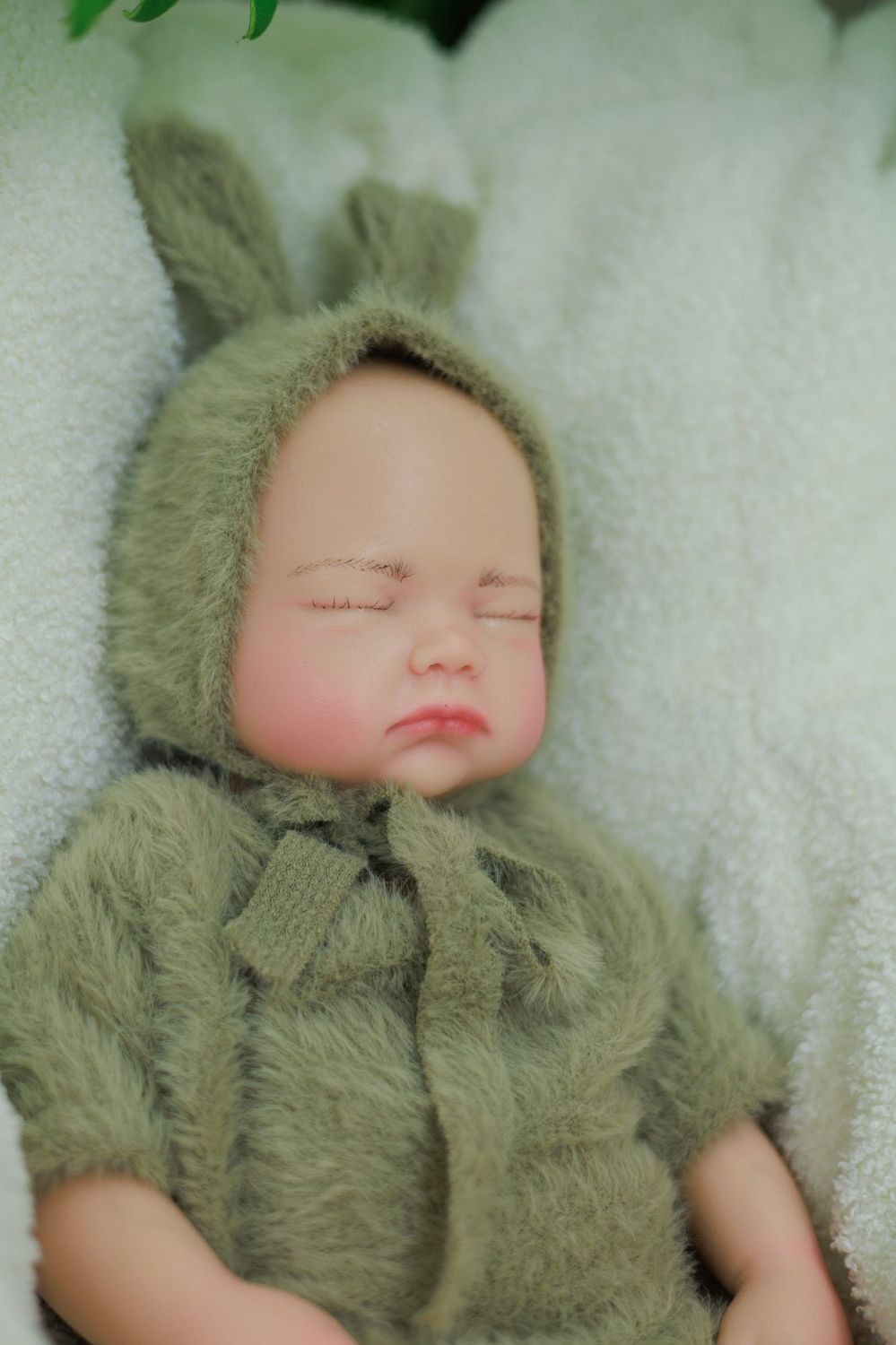 Lila - Fuzzy Ears Sleeping Reborn Baby Doll Girl