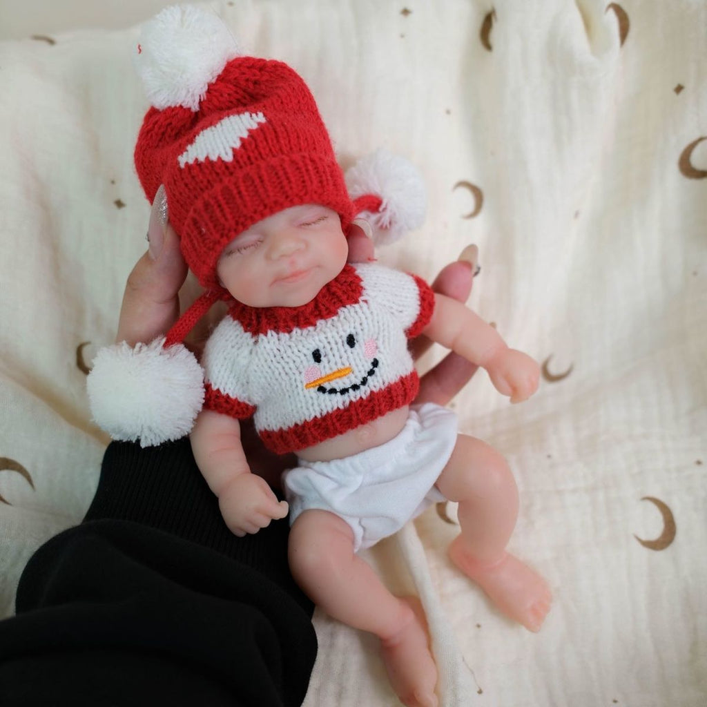 Snowball Noel 20cm Mini Full Solid Silicone Christmas Reborn Baby Doll