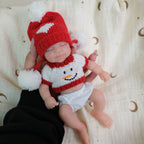 Boneca Reborn de Silicone Sólido Mini Completa Noel Bola de Neve 20cm de Natal