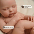 Dream Cloud 30cm Full Solid Silicone Sleeping Reborn Baby Doll ✨ Hand-Planted Lashes, Washable, Stretchable Limbs