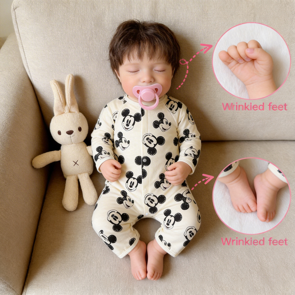 18 Inch Realistic Reborn Baby Doll Levi | Soft Silicone Lifelike Newborn Doll with Removable Bunny Outfit, 3D Simulated Skin & High Simulation Eyes, Gift for Kids & Collectors