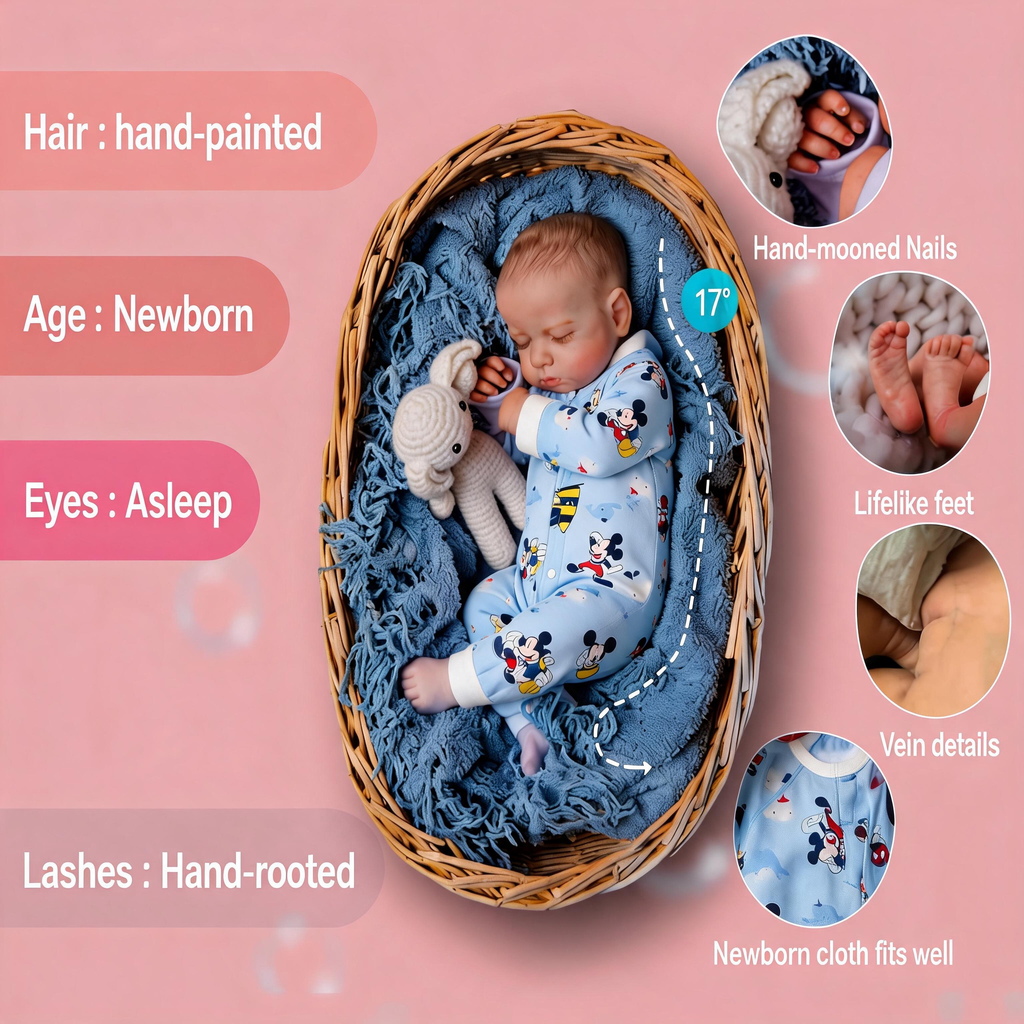 LULU Reborn Baby Doll ✨ 20 INCH 50CM Imported Soft Vinyl/Silicone Full Body Doll | 3D Ultra-Realistic Skin with Visible Capillaries | Complete Gift Set for Collectors, Kids & Photoshoots