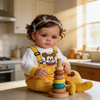 Boneca Bebê Reborn CACHINHOS DOURADOS ✨ 56 CM Membros de Vinil Macio Importado | Olhos de Acrílico, Pele 3D Ultra-Realista | Conjunto Completo de Presente com Chocalho, Mamadeira, Chupeta e Certidão de Nascimento