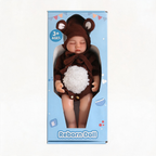 Urso Barnaby Boneca Bebê Reborn Menino Dormindo de Silicone Sólido de 39,8 cm