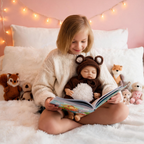 Urso Barnaby Boneca Bebê Reborn Menino Dormindo de Silicone Sólido de 39,8 cm