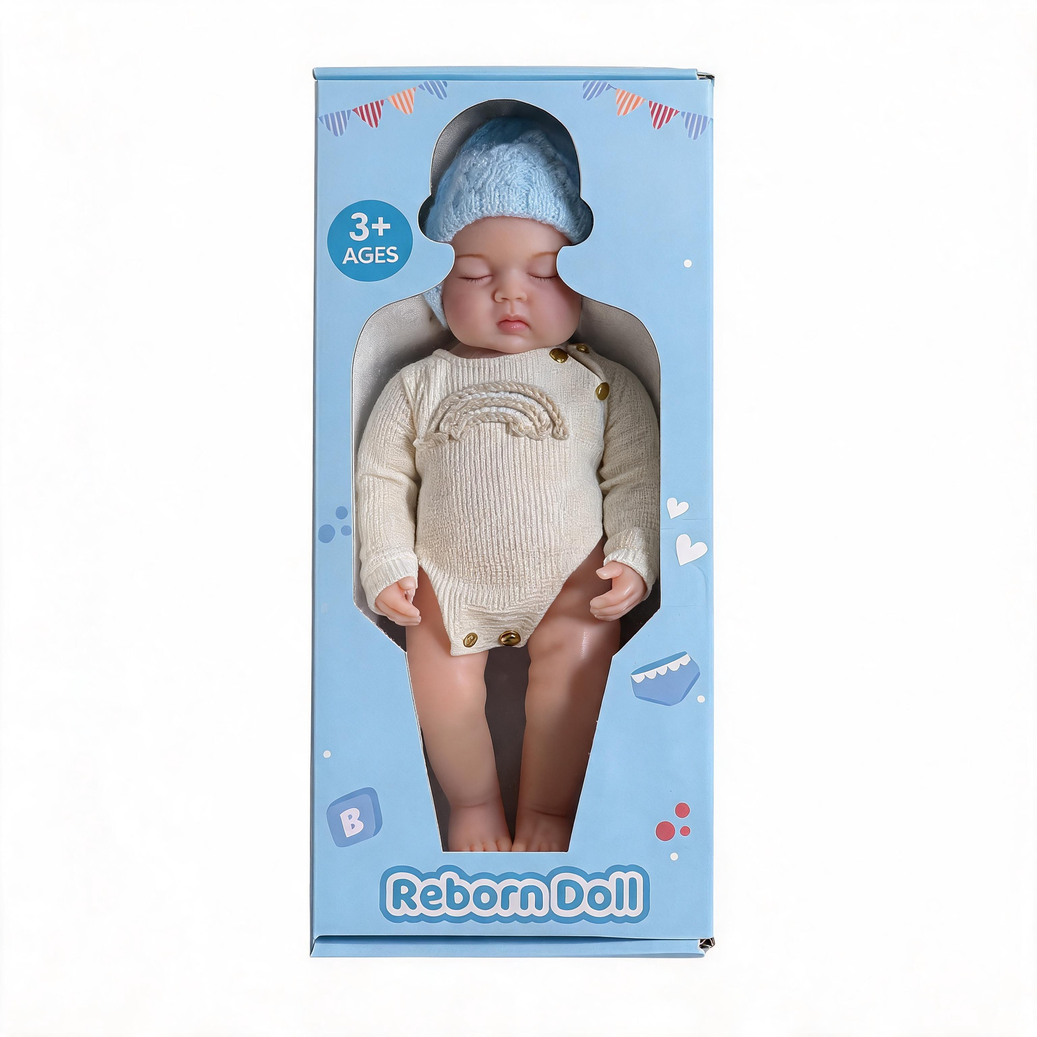 Lullaby Blue 15.7inch Full Solid Silicone Sleeping Girl Reborn Baby Doll
