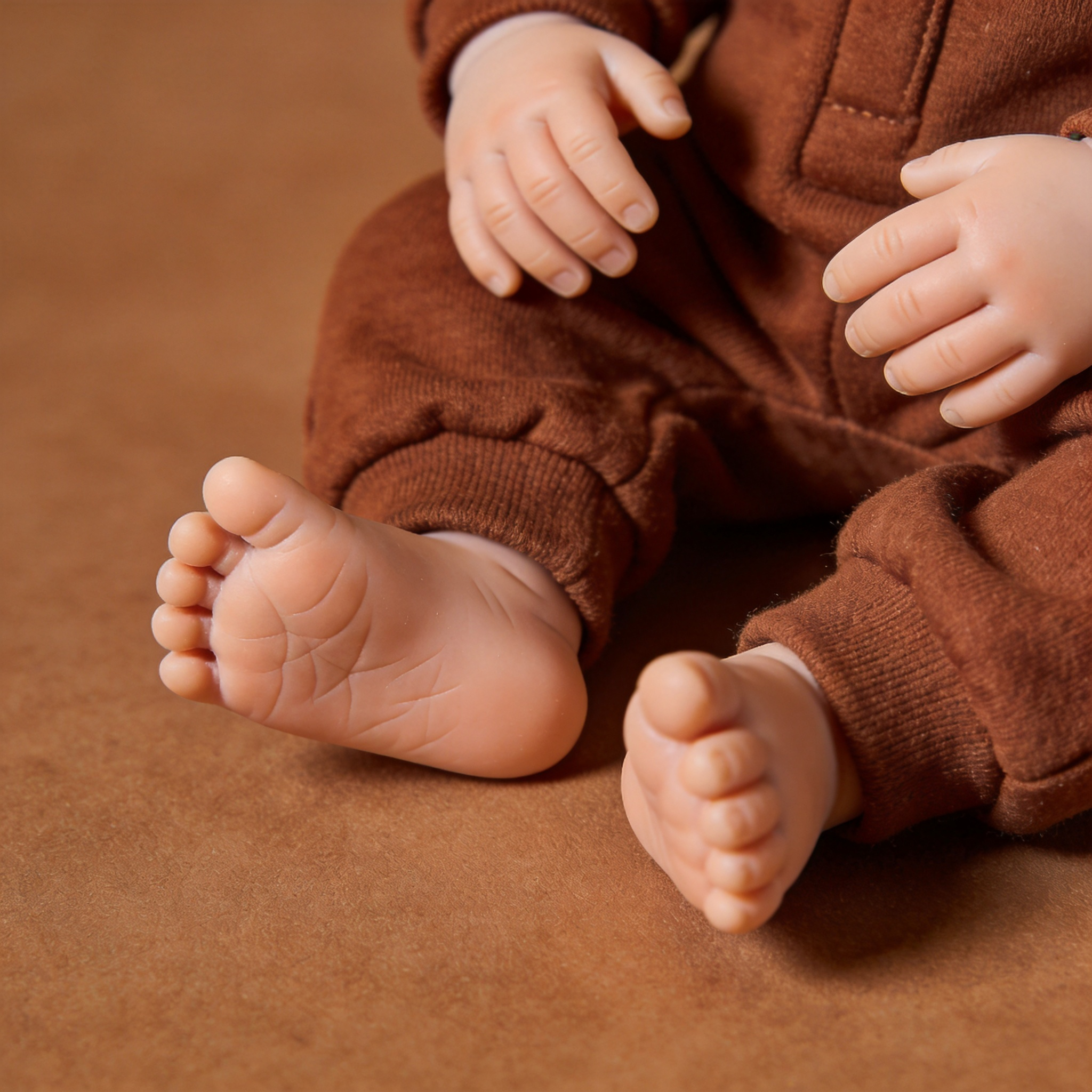 Urso Barnaby Boneca Bebê Reborn Menino Dormindo de Silicone Sólido de 39,8 cm
