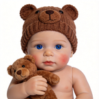 Boneca Bebê Reborn de Silicone Sólido Completo de 15,7 polegadas Koa Bear
