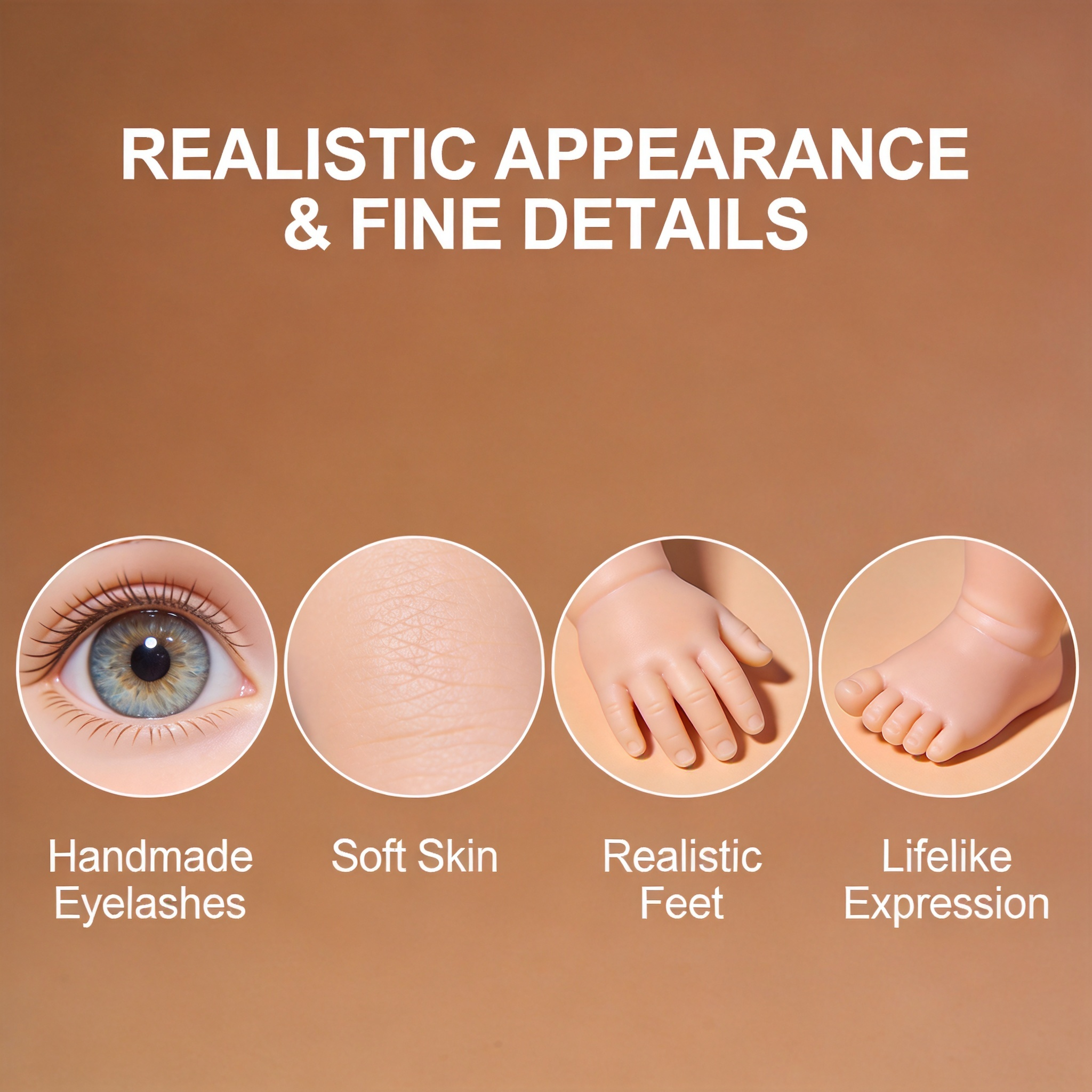 Boneca Bebê Reborn de Silicone Sólido Completo de 15,7 polegadas Koa Bear